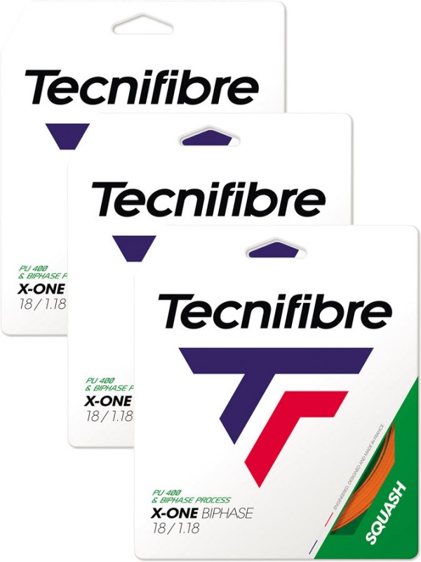 3 x Struna Tecnifibre X-One Biphase squash - set